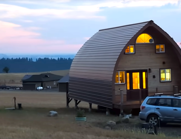 THE BUNKHOUSE is cozy as dusk falls.